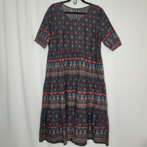 Gudrun Sjoden Dresses & Skirts - Gundrun Sjoden Short Sleeve Three-Tiered Skirt Organic Cotton Dress - Size L